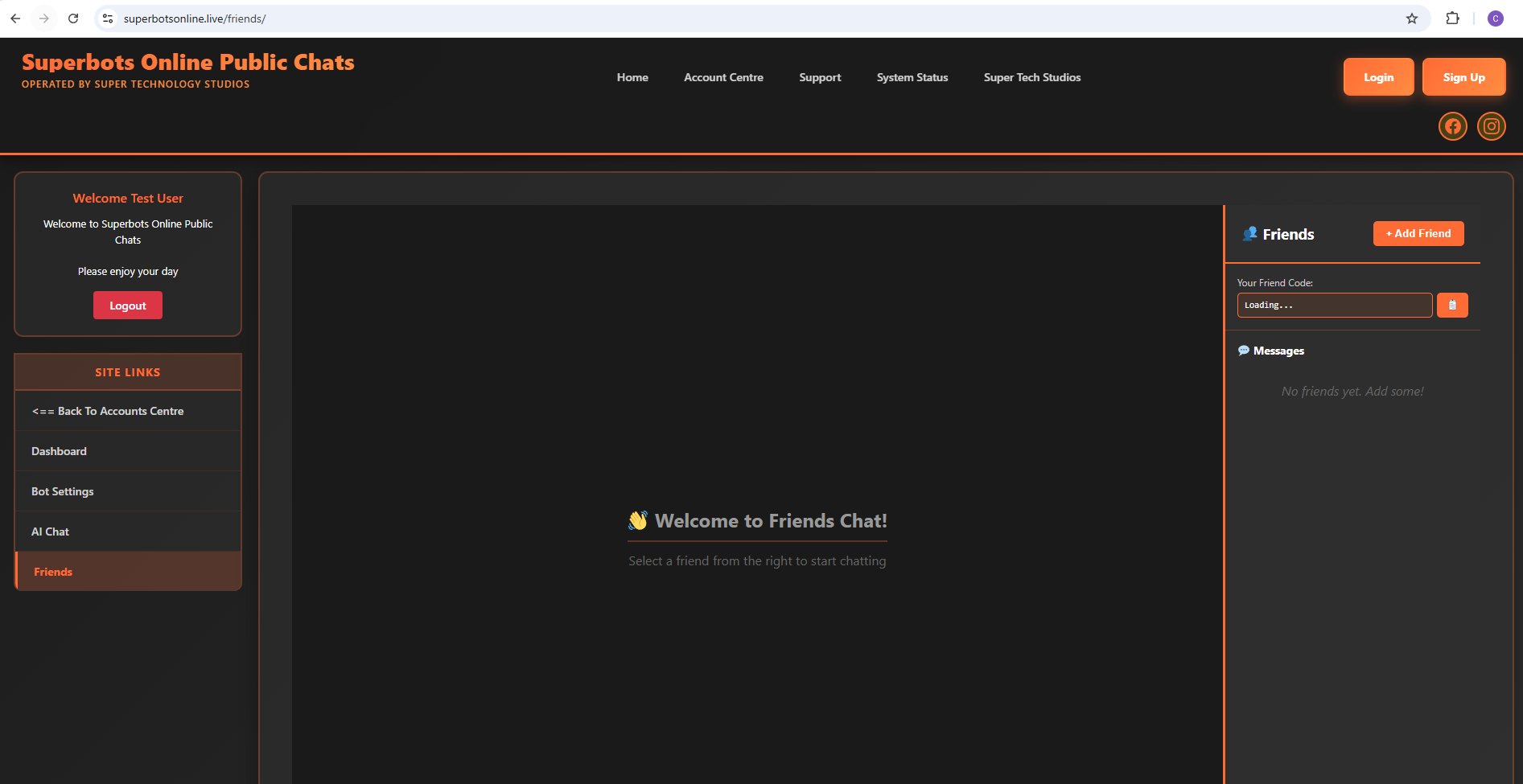 Friends Chat Interface